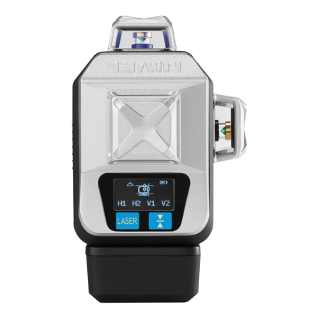 Nivel System CL4B LCD + tyczka LP-36 - laser krzyżowy niebieski 4 × 360° 4D OLED Bluetooth